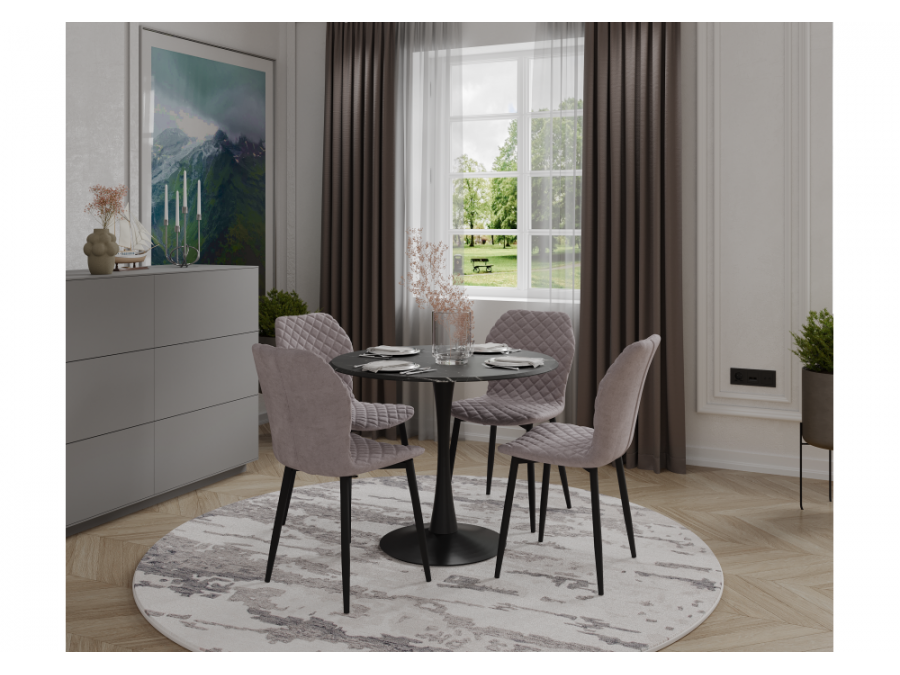 Стул на металлокаркасе Софи светло-серый / черный