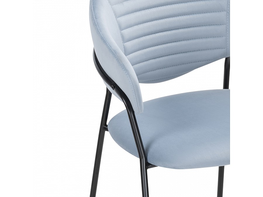Стул на металлокаркасе Рансол голубой /черный глянец