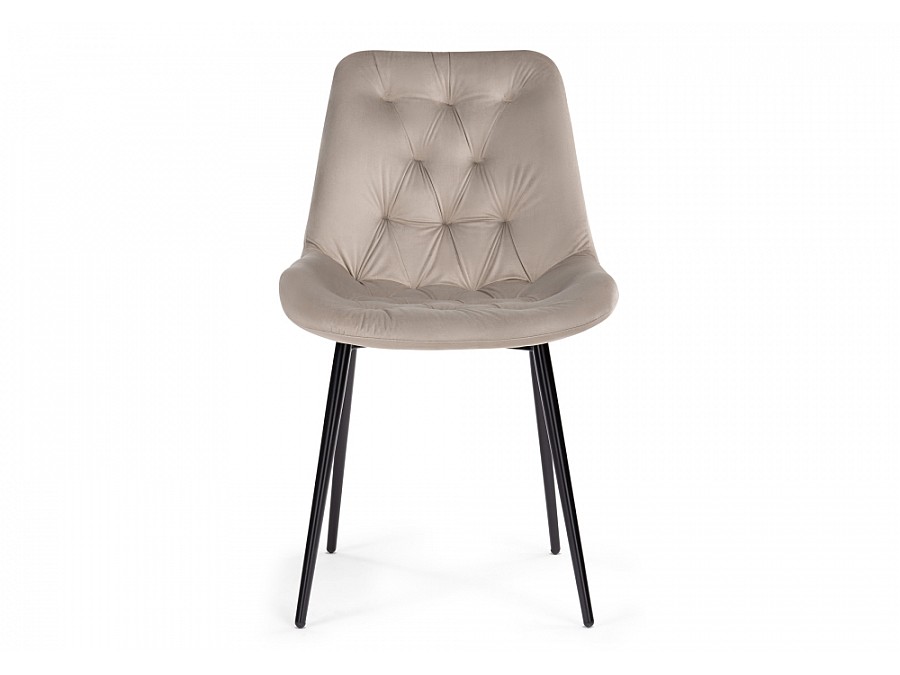 Стул на металлокаркасе Гояр светло-коричневый / черный глянец