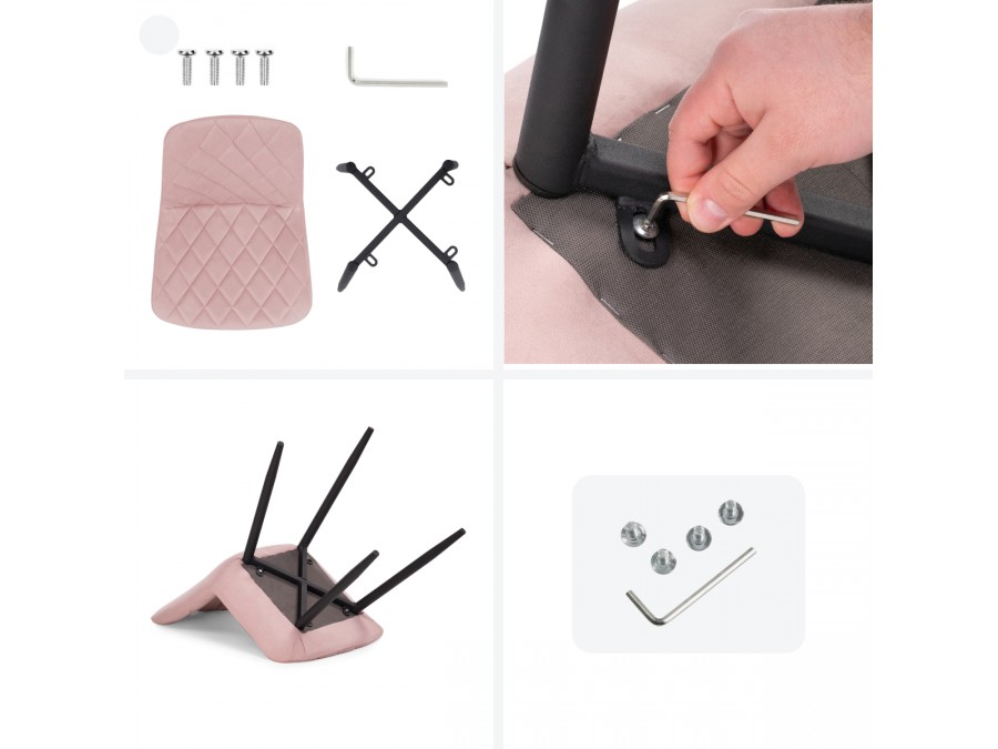 Стул на металлокаркасе Баодин Б/К розовый / черный