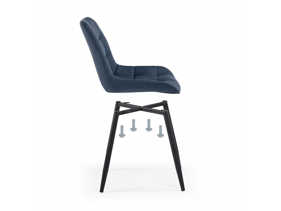 Стул на металлокаркасе Челси синий graf 9 / черный