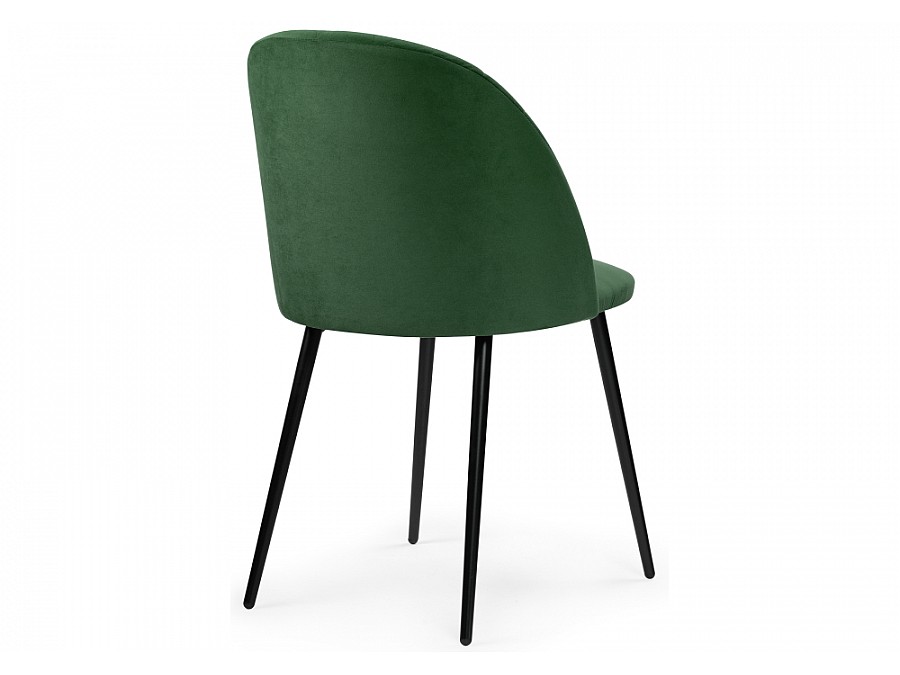 Стул на металлокаркасе Зест темно-зеленый / черный глянец