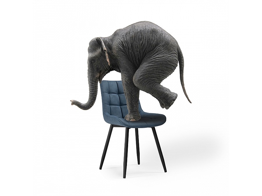 Стул на металлокаркасе Челси синий graf 9 / черный