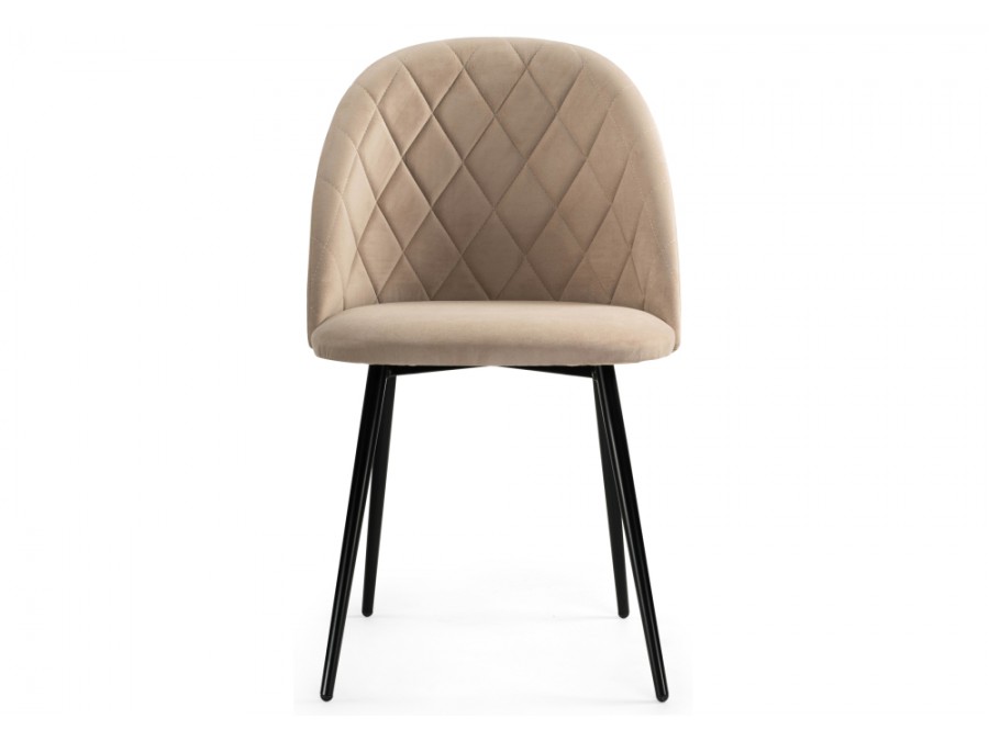 Стул на металлокаркасе Зест микровелюр 05 / черный глянец