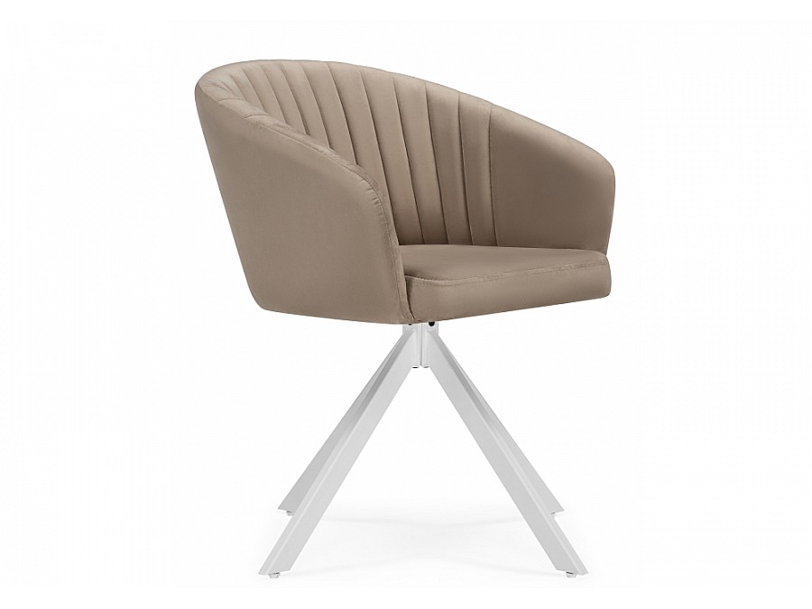 Стул на металлокаркасе Корсо крутящиеся бежевое / белое