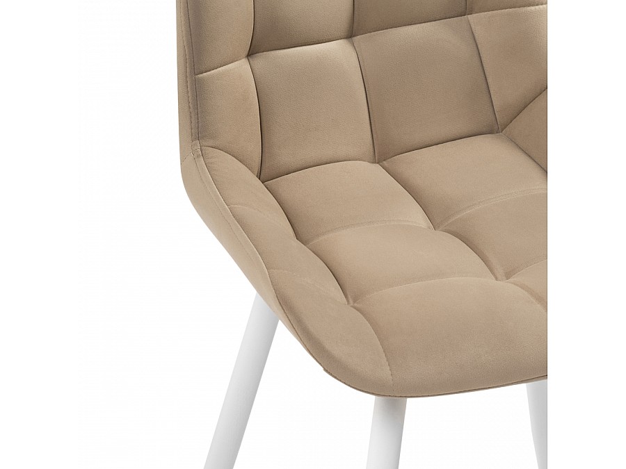 Стул на металлокаркасе Челси крутящийся бежевый / белый