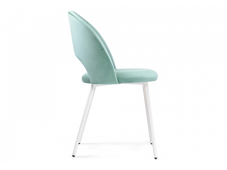 Стул на металлокаркасе Ирре confetti aquamarine / белый глянец