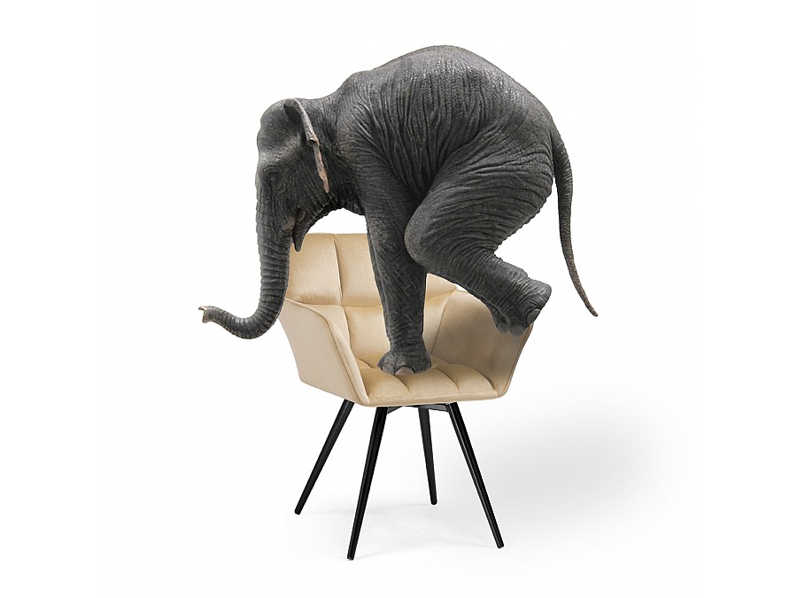 Стул на металлокаркасе Ямес бежевый / черный глянец