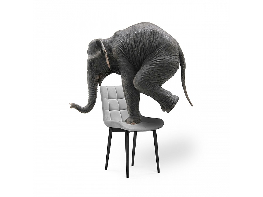 Стул на металлокаркасе Челси велюр светло-серый / черный