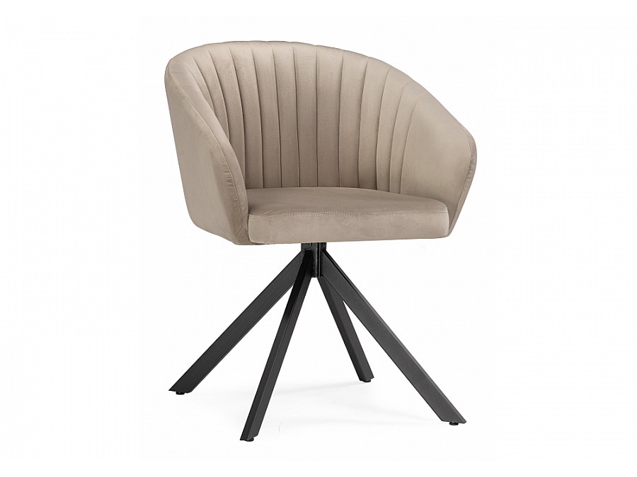 Стул на металлокаркасе Корсо крутящиеся бежевое / черное