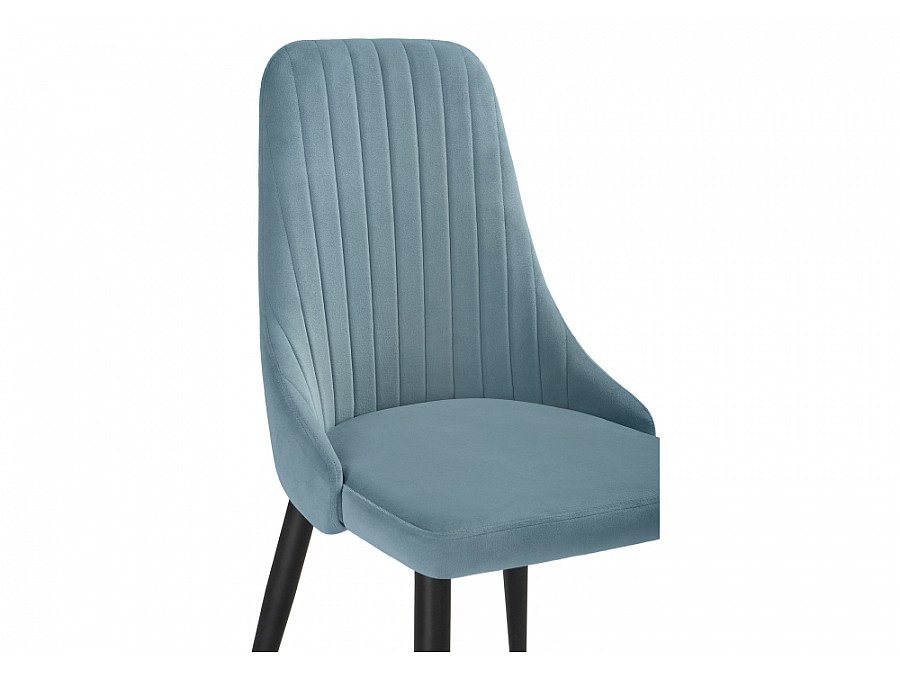 Стул на металлокаркасе Kora light blue / black