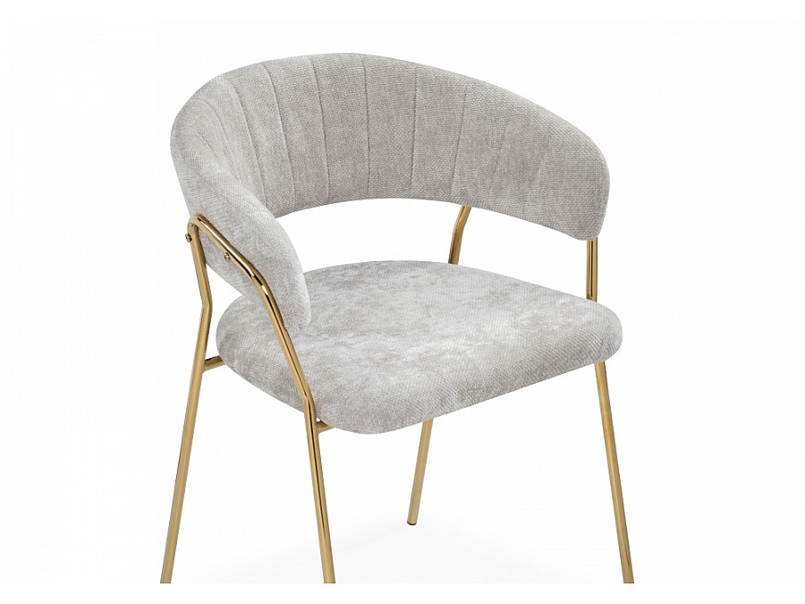 Стул на металлокаркасе Kamelia 1 light gray fabric / gold