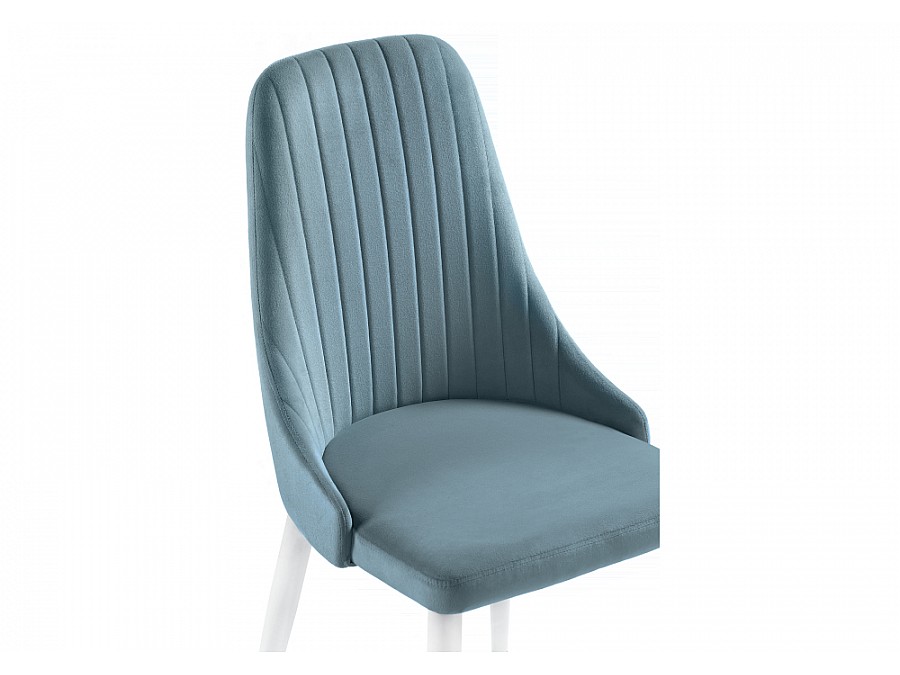 Стул на металлокаркасе Kora light blue / white