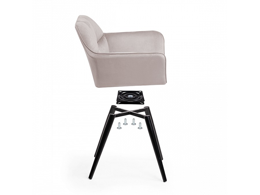 Стул на металлокаркасе Ямес серый / черный глянец