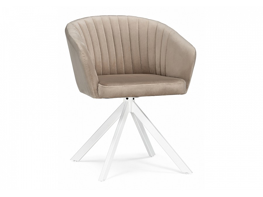 Стул на металлокаркасе Корсо крутящиеся бежевое / белое