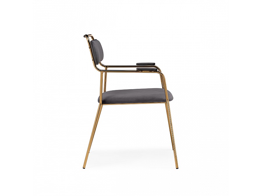 Стул на металлокаркасе Aspen dark gray / gold