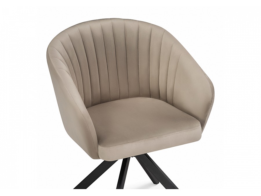 Стул на металлокаркасе Корсо крутящиеся бежевое / черное