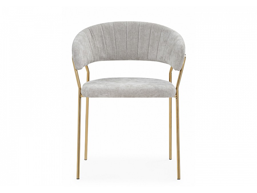 Стул на металлокаркасе Kamelia 1 light gray fabric / gold