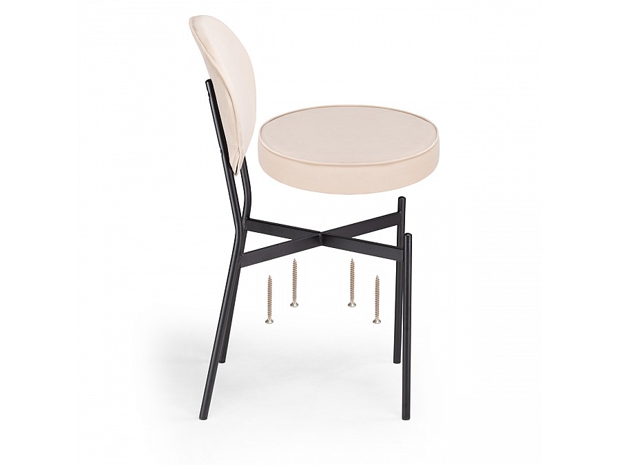 Стул на металлокаркасе Ройс бежевый / черный