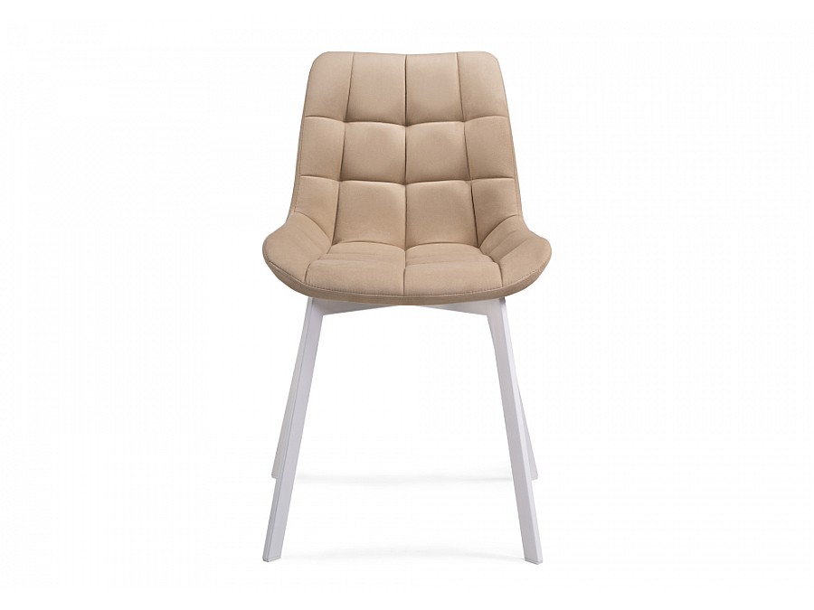 Стул на металлокаркасе Челси белый / бежевый