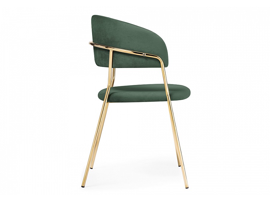 Стул на металлокаркасе Kamelia dark green / gold