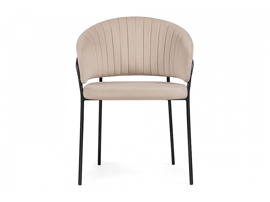 Стул на металлокаркасе Лео бежевый / черный