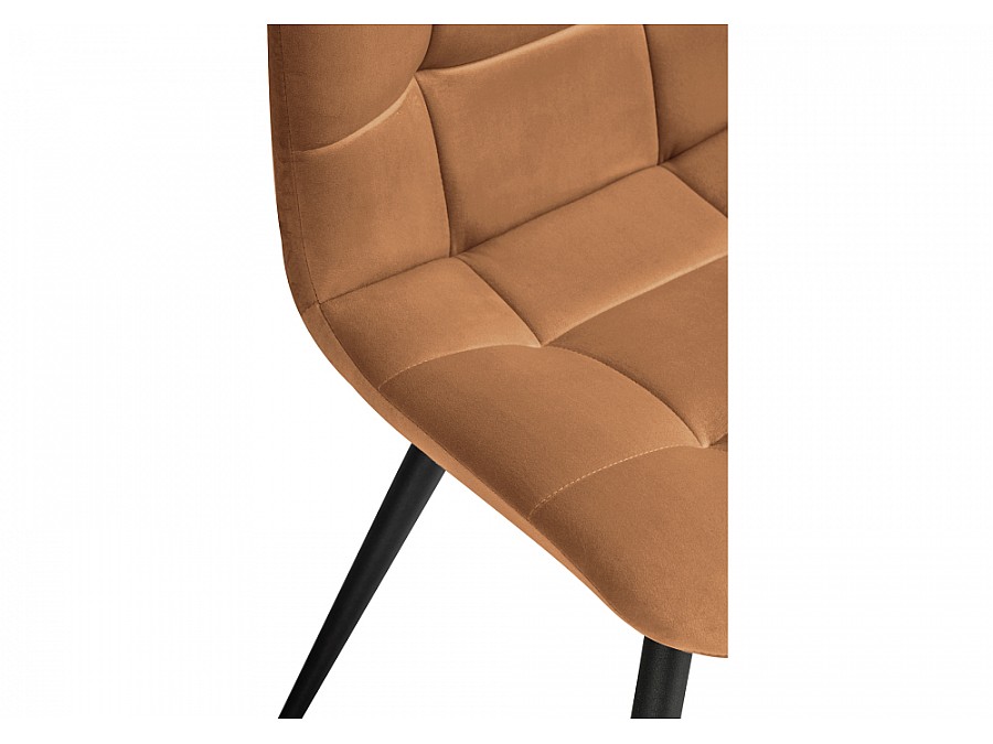 Стул на металлокаркасе Чилли велюр кирпичный / черный