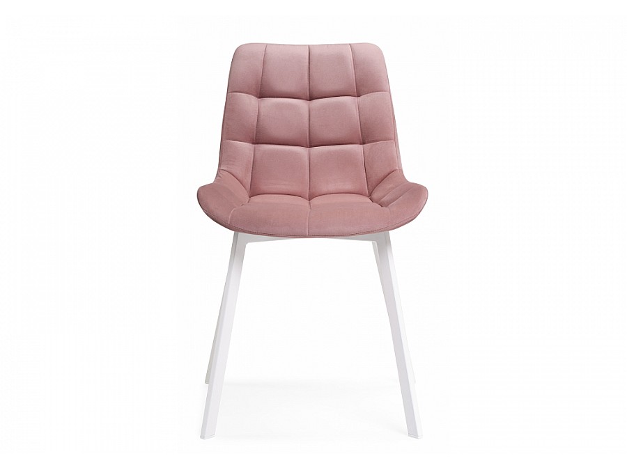 Стул на металлокаркасе Челси розовый велюр california 315 / белый