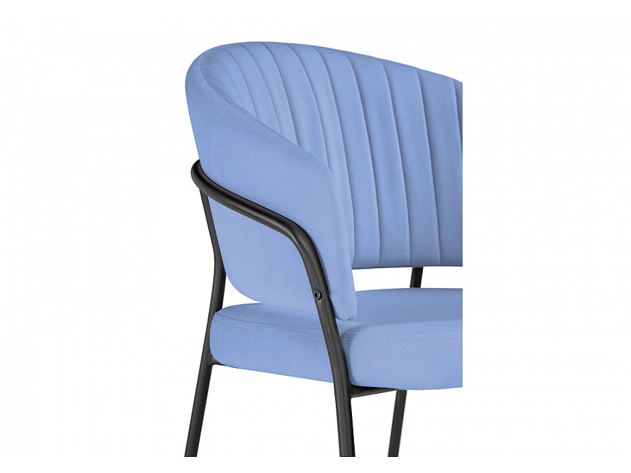 Стул на металлокаркасе Лео голубой / черный
