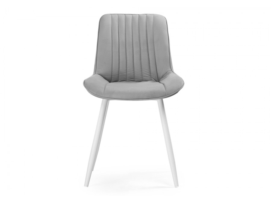 Стул на металлокаркасе Седа светло-серый / белый