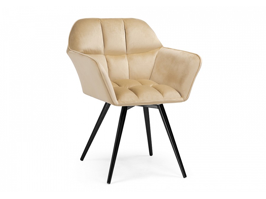 Стул на металлокаркасе Ямес бежевый / черный глянец