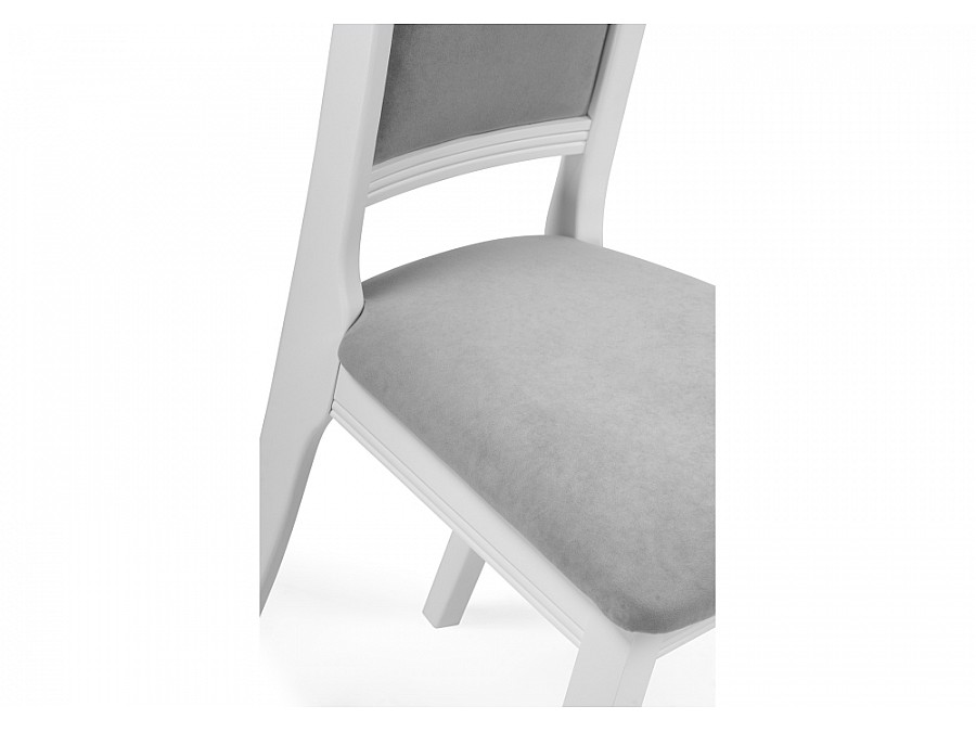 Стул деревянный Корнелл серый велюр / белый