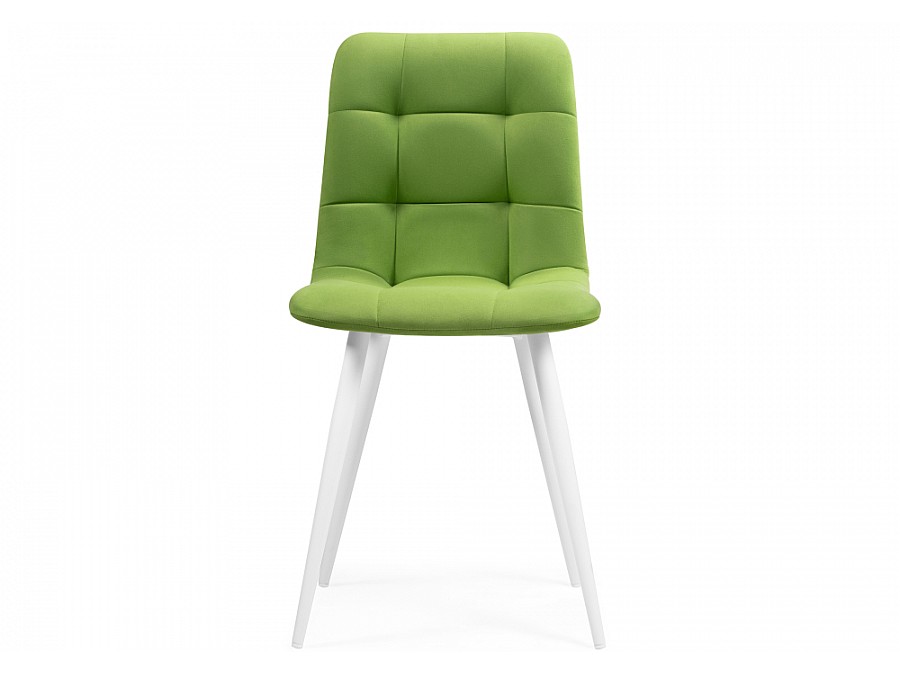 Стул на металлокаркасе Чилли велюр светло-зеленый / белый