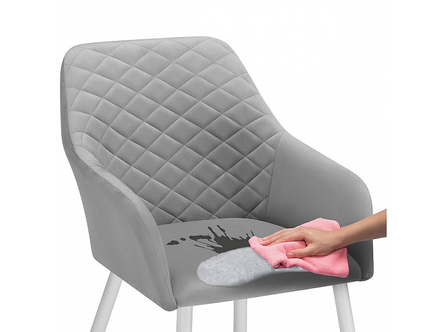 Стул на металлокаркасе Стив светло-серый / белый