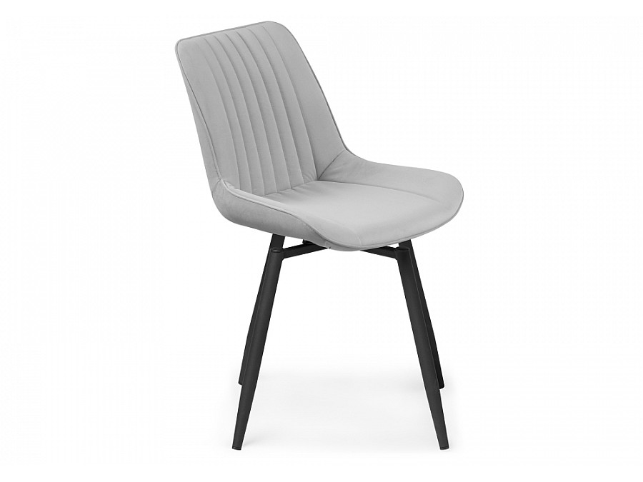 Стул на металлокаркасе Седа крутящийся велюр светло-серый  / черный