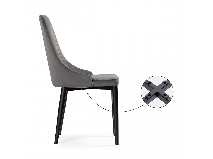 Стул на металлокаркасе Kora dark gray / black