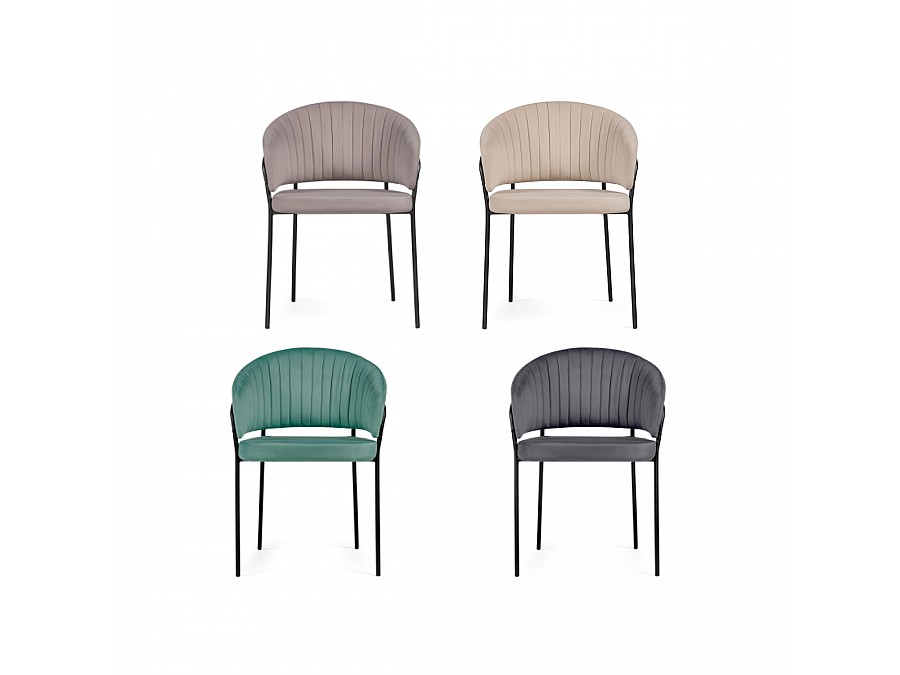 Стул на металлокаркасе Лео бежевый / черный