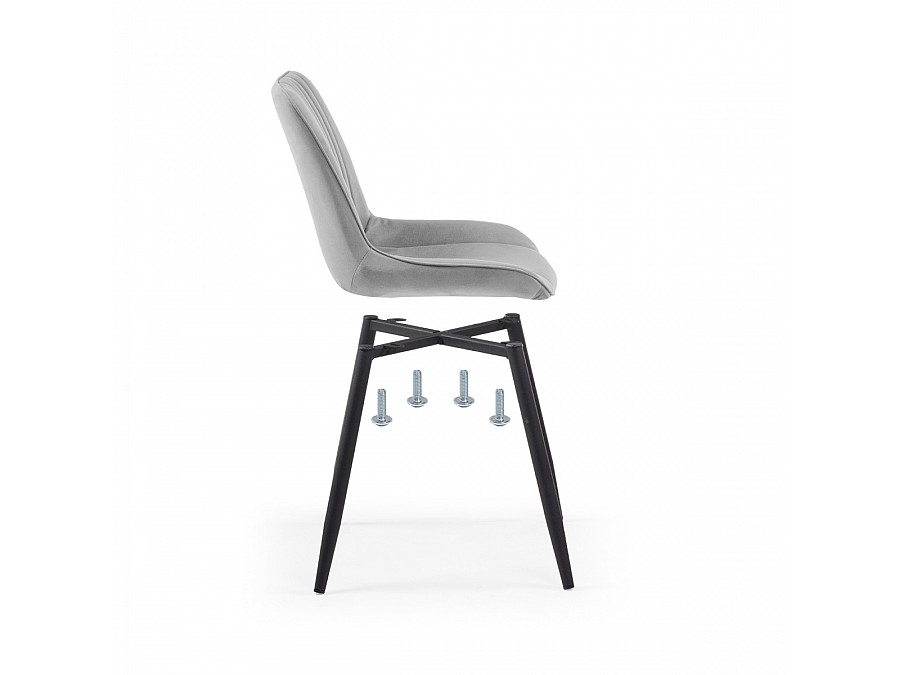 Стул на металлокаркасе Седа светло-серый / черный