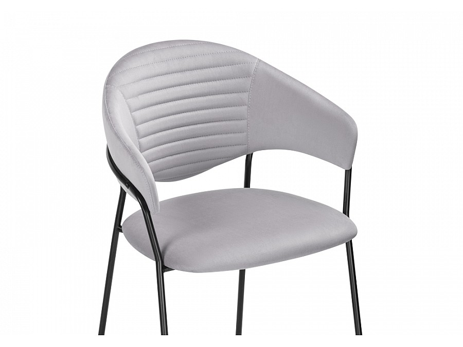 Стул на металлокаркасе Рансол серый / черный глянец