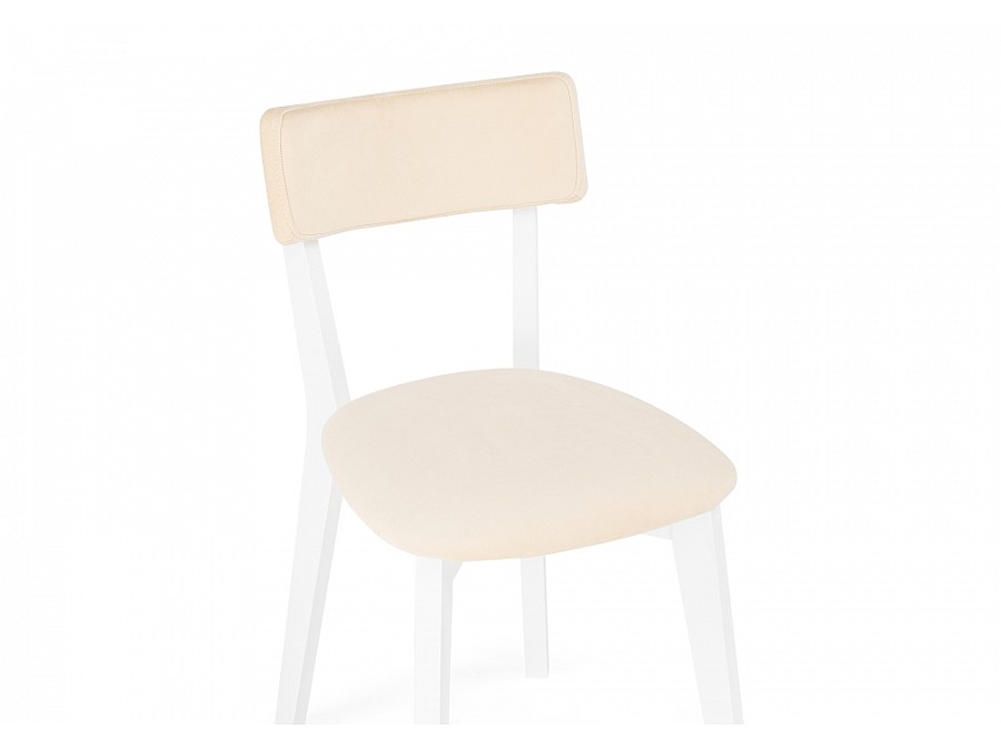 Стул деревянный Гилмар бежевый велюр / белый