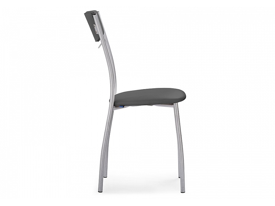 Стул на металлокаркасе Goki с мягкой спинкой серый полимер / светлый мусс