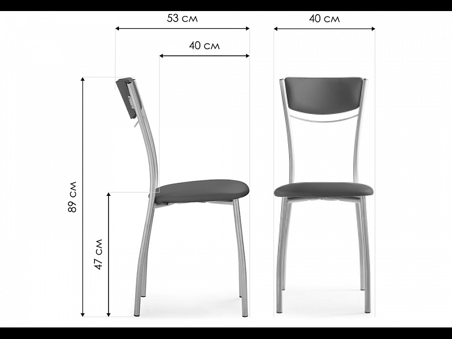 Стул на металлокаркасе Goki с мягкой спинкой серый полимер / светлый мусс