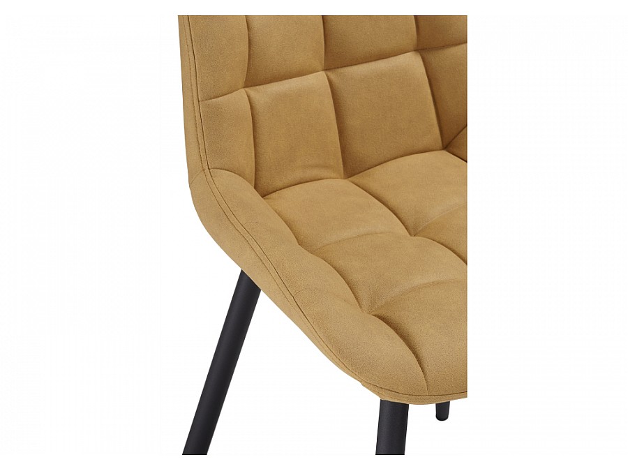 Стул на металлокаркасе Челси горчичный graf 6 / черный