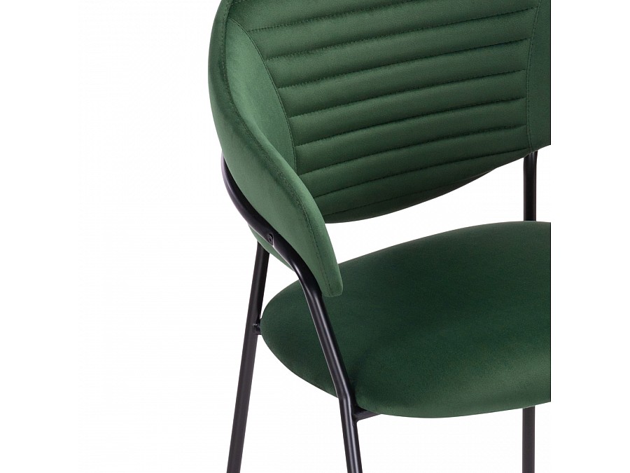 Стул на металлокаркасе Рансол темно-зеленый / черный глянец