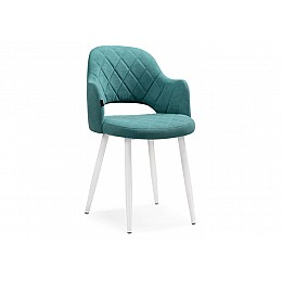 Стул на металлокаркасе Гутрид ромбы спереди бирюзовый / белый