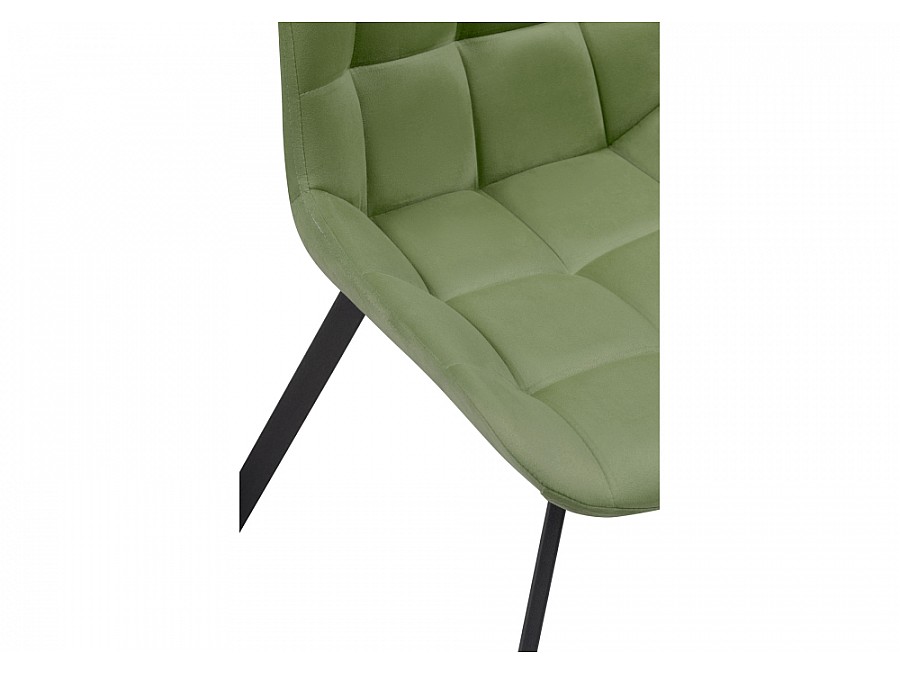 Стул на металлокаркасе Челси черный / зеленый велюр