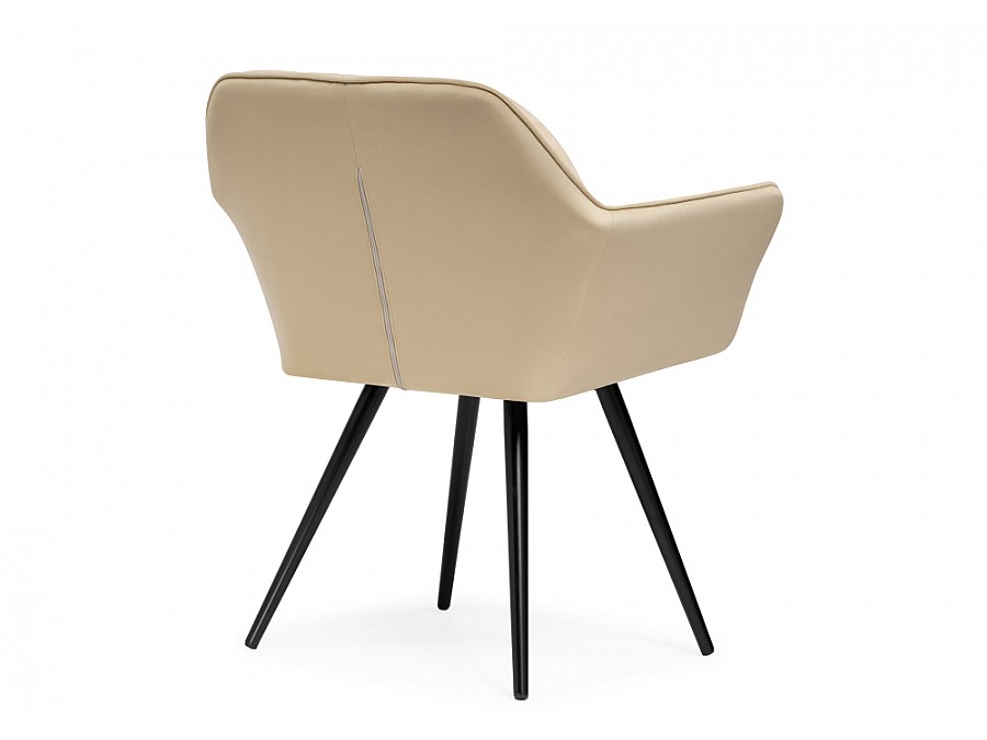 Стул на металлокаркасе Ямес бежевый / черный глянец