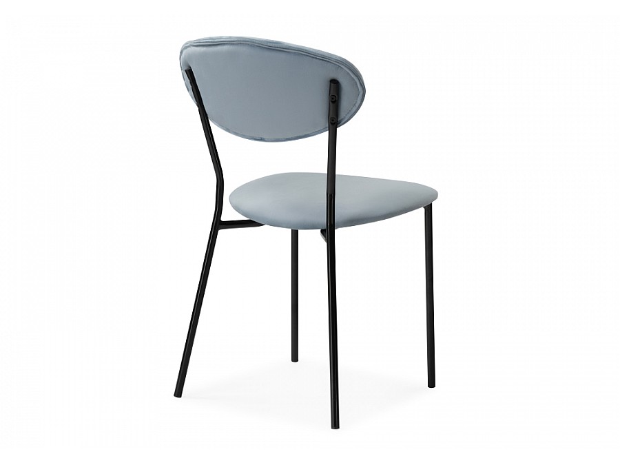 Стул на металлокаркасе Корсе пыльно-голубой / черный глянец