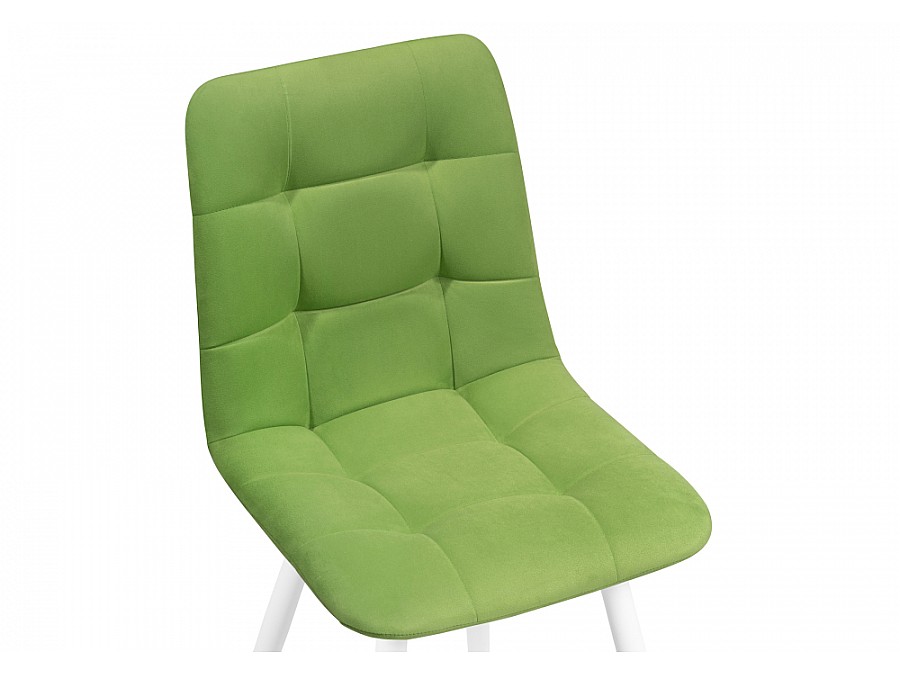 Стул на металлокаркасе Чилли велюр светло-зеленый / белый