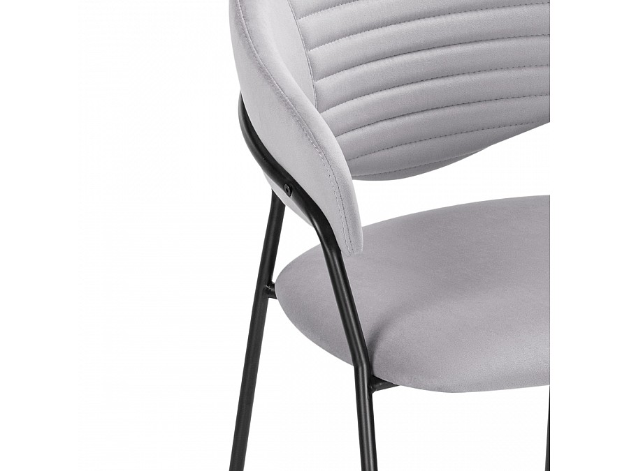 Стул на металлокаркасе Рансол серый / черный глянец